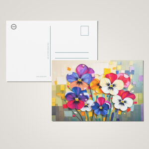 raxxa Postkarte: Charming Pansy in Modern Abstract Style