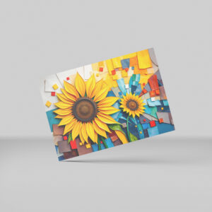 raxxa Postkarte: Radiant Sunflower in Modern Abstract Style