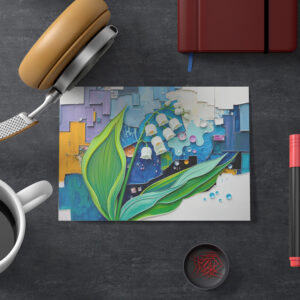 raxxa Postkarte: Graceful Lily of the Valley in Modern Abstract Style
