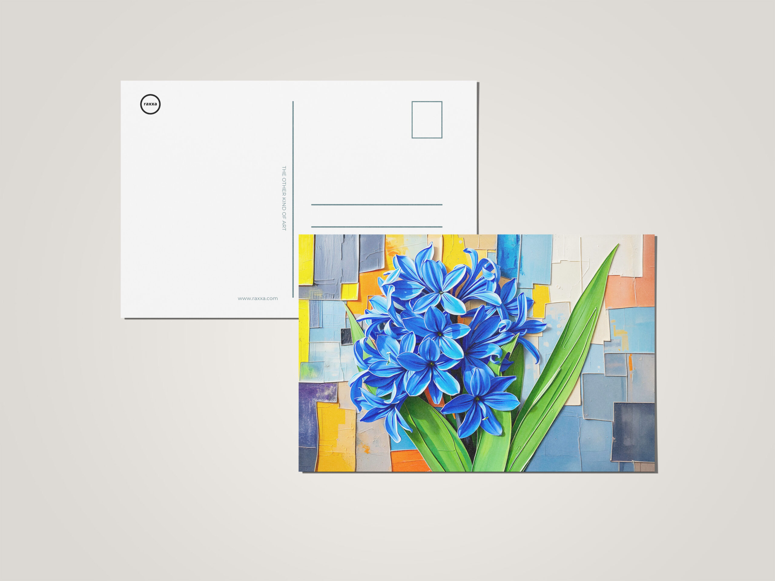 raxxa Postkarte: Vibrant Hyacinth in Modern Abstract Style