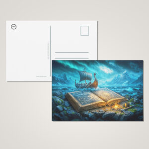 raxxa Postkarte: Viking ship sails from ancient book