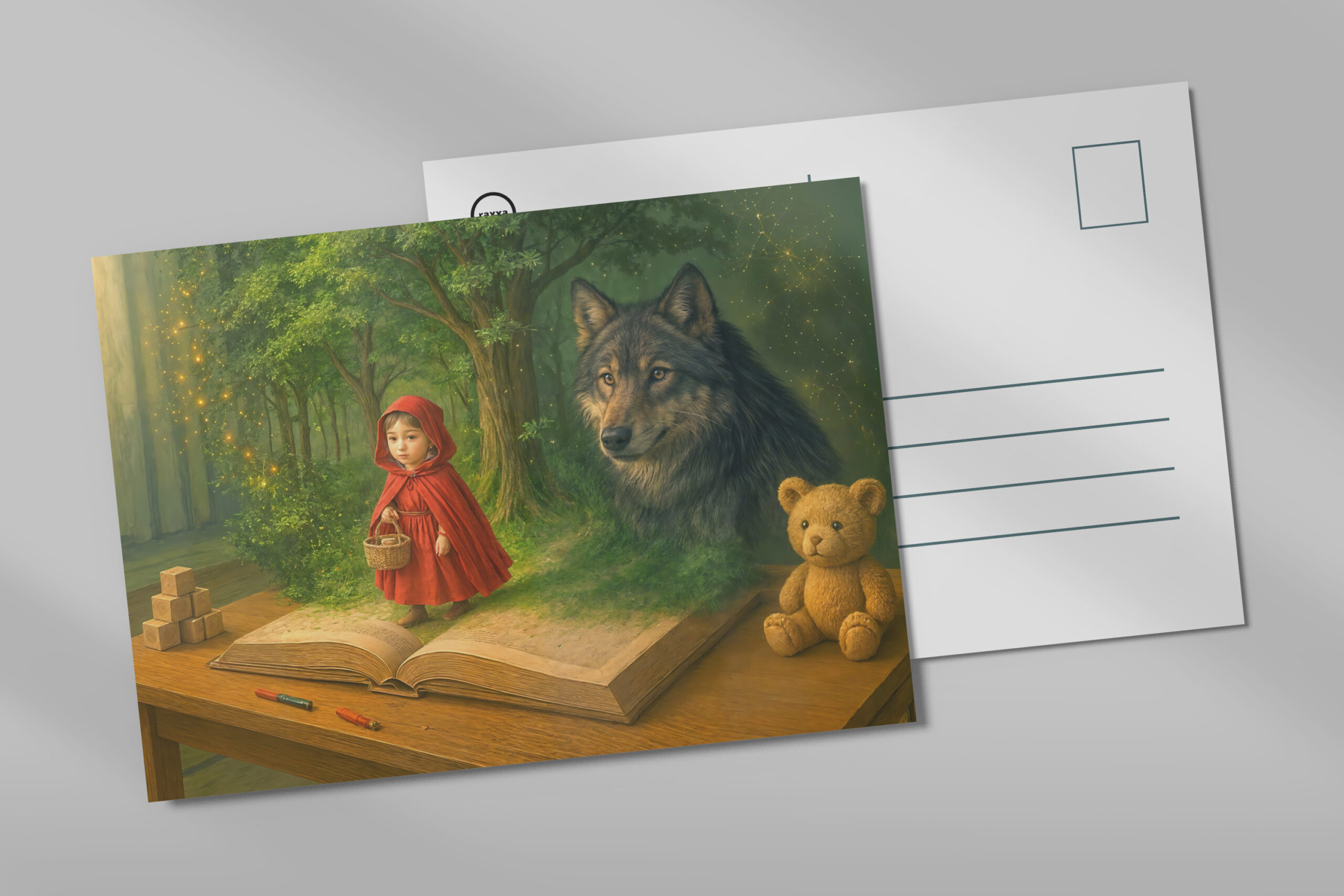 raxxa Postkarte: Red Riding Hood in magical kids room