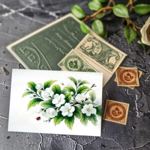 raxxa Postkarte: Jasmine Blossoms Asian Ink Painting