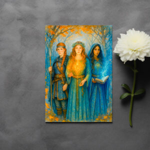raxxa Postkarte: Three Celtic druidesses with glowing orb