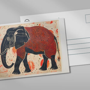 raxxa Postkarte: Dual-Tone Elephant on Cream Background