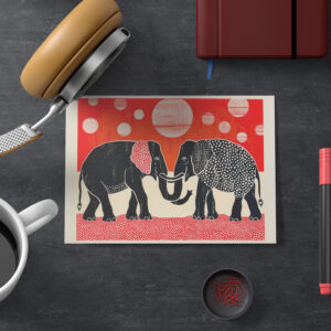 raxxa Postkarte: Black Elephants with Red Moons