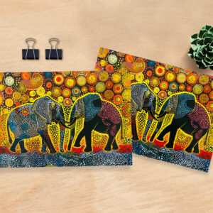 raxxa Postkarte: Elephant Couple with Sunflowers