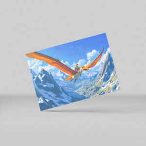 raxxa Postkarte: Anime boy flying Pteranodon dinosaur Alps