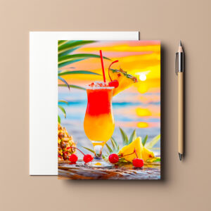 raxxa Postkarte: Tropical Sunrise Sunset Cocktail