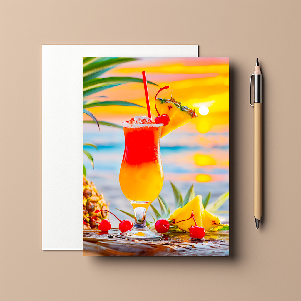 raxxa Postkarte: Tropical Sunrise Sunset Cocktail