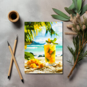 raxxa Postkarte: Mango Mint Cocktail Tropical Vibes