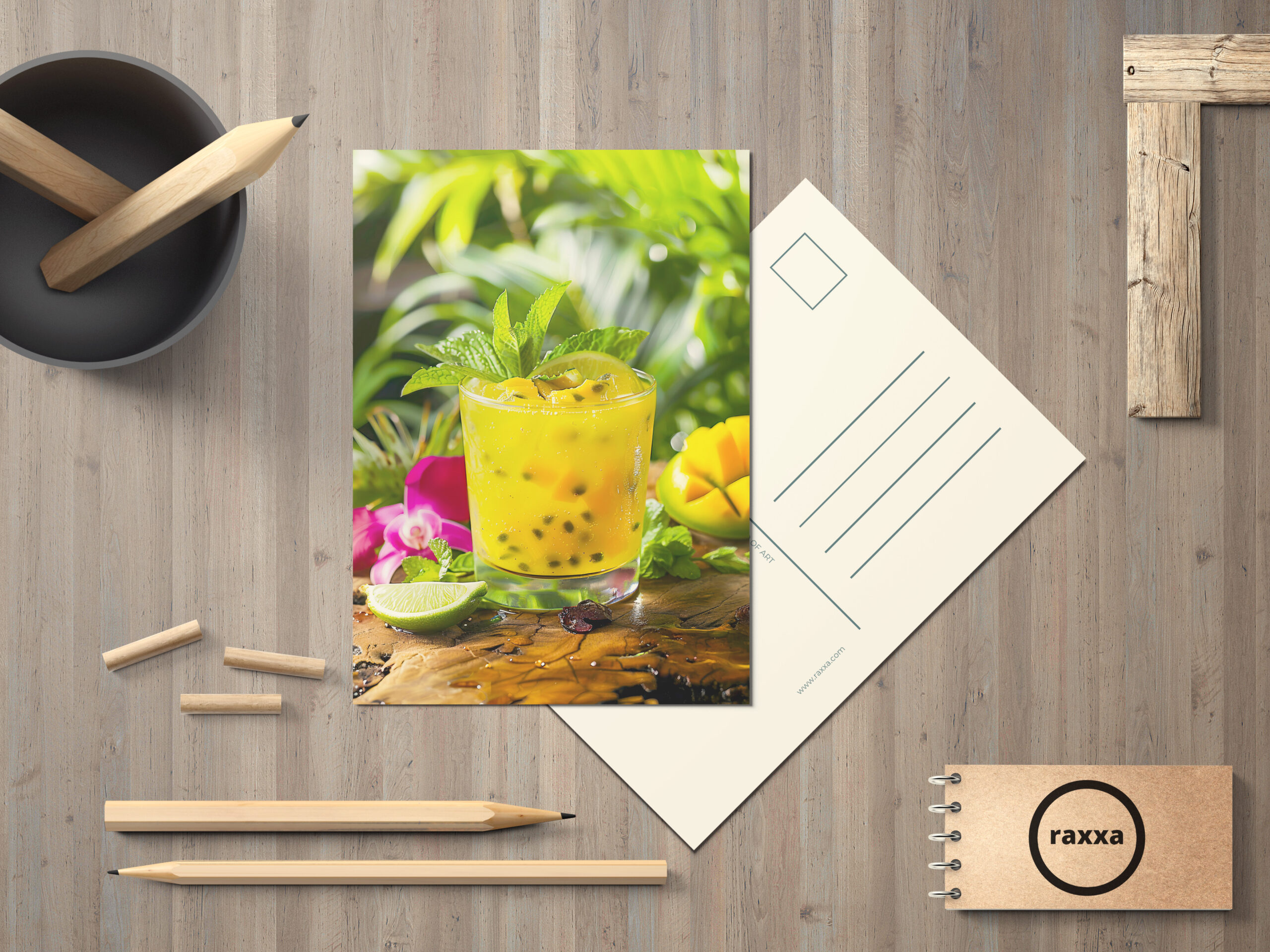 raxxa Postkarte: Passion Fruit Mojito Yellow Drink