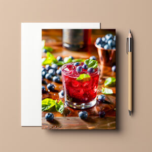 raxxa Postkarte: Blueberry Mojito Summer Cocktail