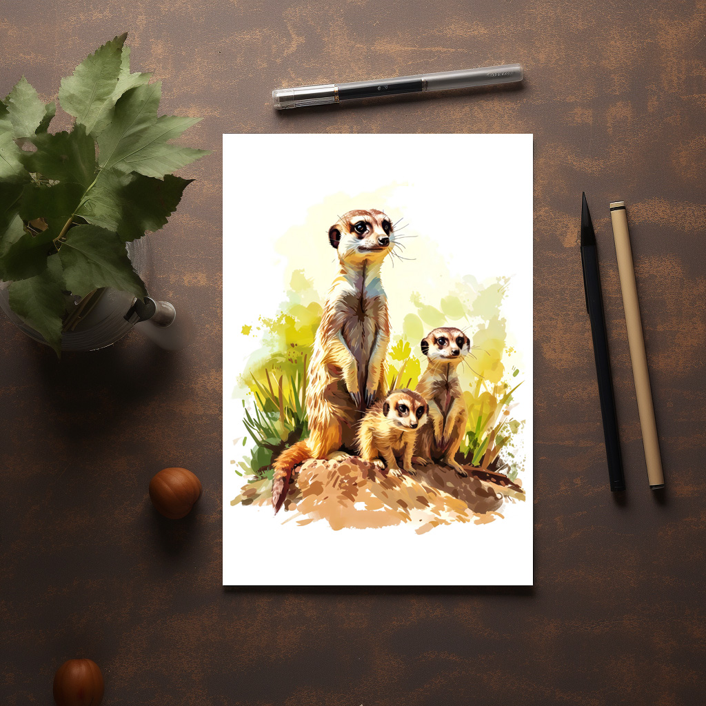 raxxa Postkarte: Meerkat Family on the Lookout