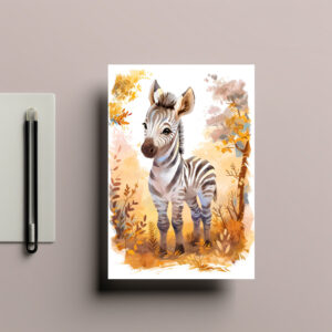 raxxa Postkarte: Zebra Foal in Autumn Grassland