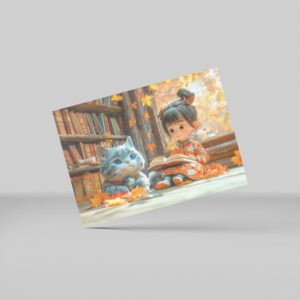 raxxa Postkarte: Cozy Autumn Reading with Cat