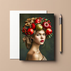 raxxa Postkarte: Rustic Apple and Cherry Lady