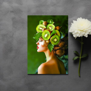 raxxa Postkarte: Green Kiwi Crown with Fresh Style