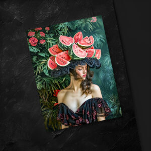 raxxa Postkarte: Watermelon Rose Fantasy Portrait