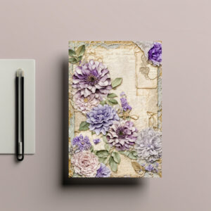 raxxa Postkarte: shabby chic floral Purple Chrysanthemums