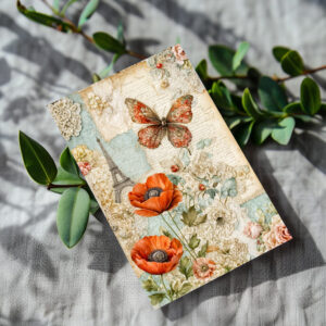 raxxa Postkarte: Poppies and Butterfly with Eiffel Tower