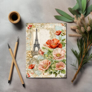 raxxa Postkarte: Eiffel Tower with Red Poppy