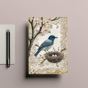 raxxa Postkarte: Bluebird in Blossoms