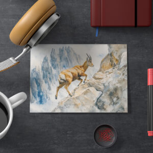 raxxa Postkarte: Ibex in the Alps watercolor painting