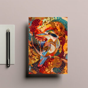 raxxa Postkarte: Kookaburra in Aborigine Dot Art Style