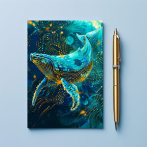 raxxa Postkarte: Whale in Aborigine Dot Art Style