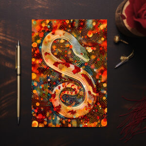 raxxa Postkarte: Snake in Aborigine Dot Art Style