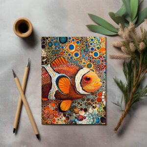 raxxa Postkarte: Clownfish in Aborigine Dot Art Style
