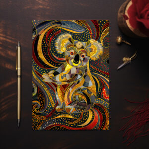 raxxa Postkarte: Koala in Aborigine Dot Art Style