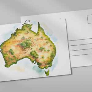 raxxa Postkarte: Watercolor Map of Australia