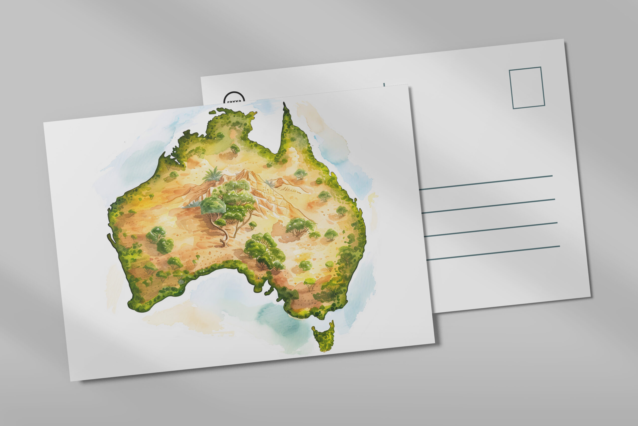 raxxa Postkarte: Watercolor Map of Australia