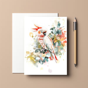 raxxa Postkarte: Watercolor Red-Capped Kakadu