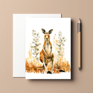 raxxa Postkarte: Watercolor Kangaroo in Asutralia
