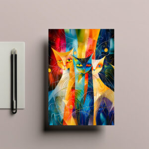 raxxa Postkarte: Cosmic Cat Art with Stellar Background
