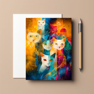 raxxa Postkarte: Modern Cat Design in Cosmic Galaxy