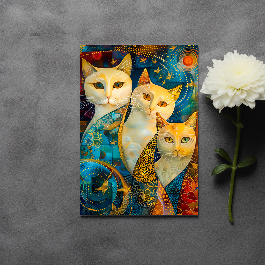 raxxa Postkarte: Cosmic Cat Art with Stellar Background