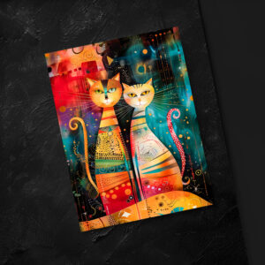 raxxa Postkarte: Modern Cat Design in Cosmic Galaxy