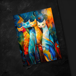 raxxa Postkarte: Cosmic Cat Art with Stellar Background