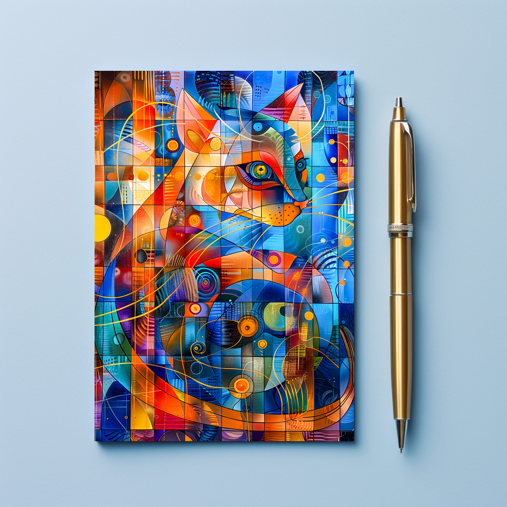 raxxa Postkarte: Cosmic Cat Art with Stellar Background