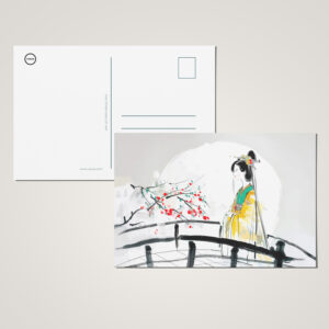 raxxa Postkarte: Geisha Standing on a Bridge