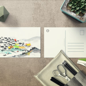 raxxa Postkarte: Chinese traditional Village in the mountains