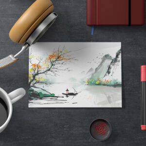 raxxa Postkarte: Chinese Fisherman on a Mountain Lake