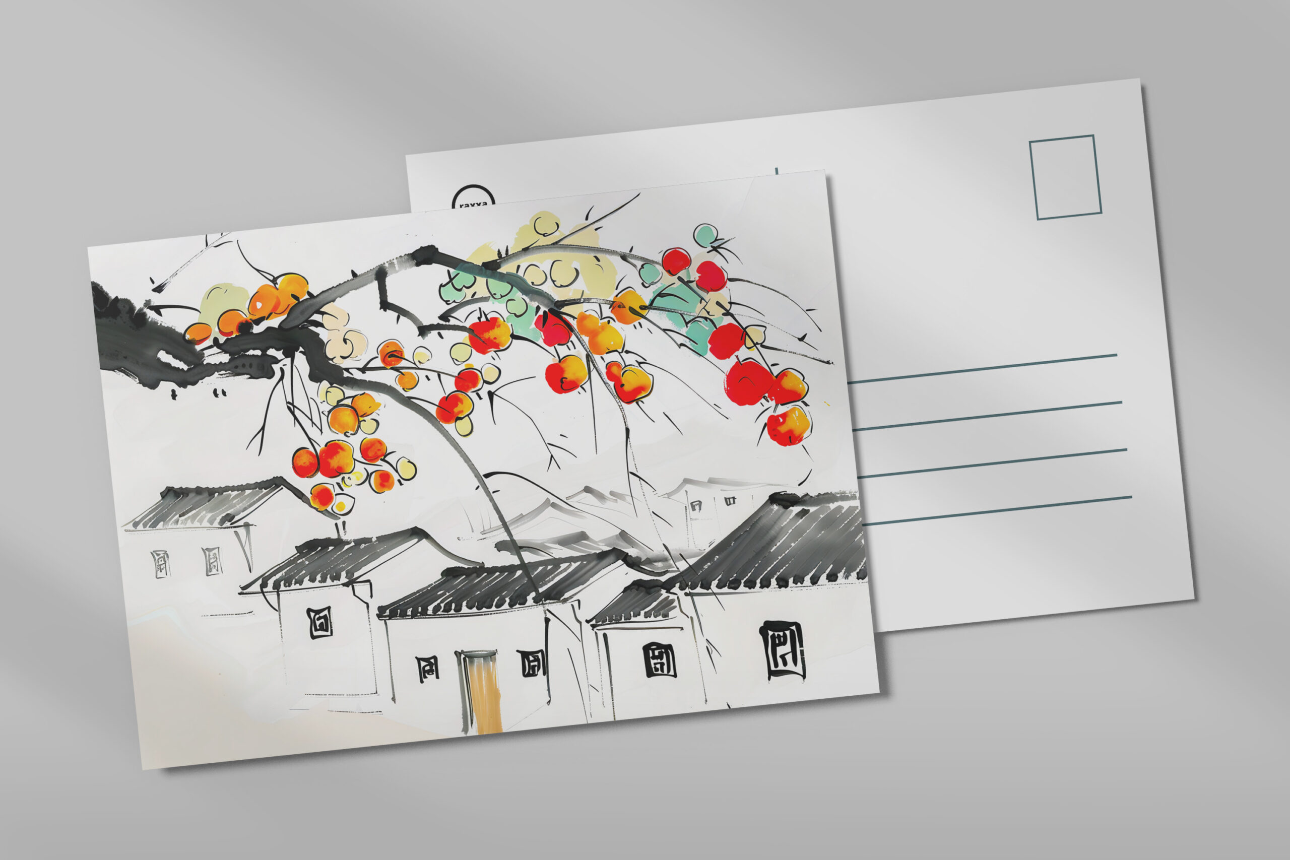 raxxa Postkarte: Ripe Apples in a chinese Mountain Village