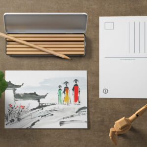 raxxa Postkarte: Visitors at a Temple Courtyard
