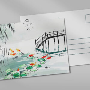 raxxa Postkarte: Koi Fish in a Tranquil Pond