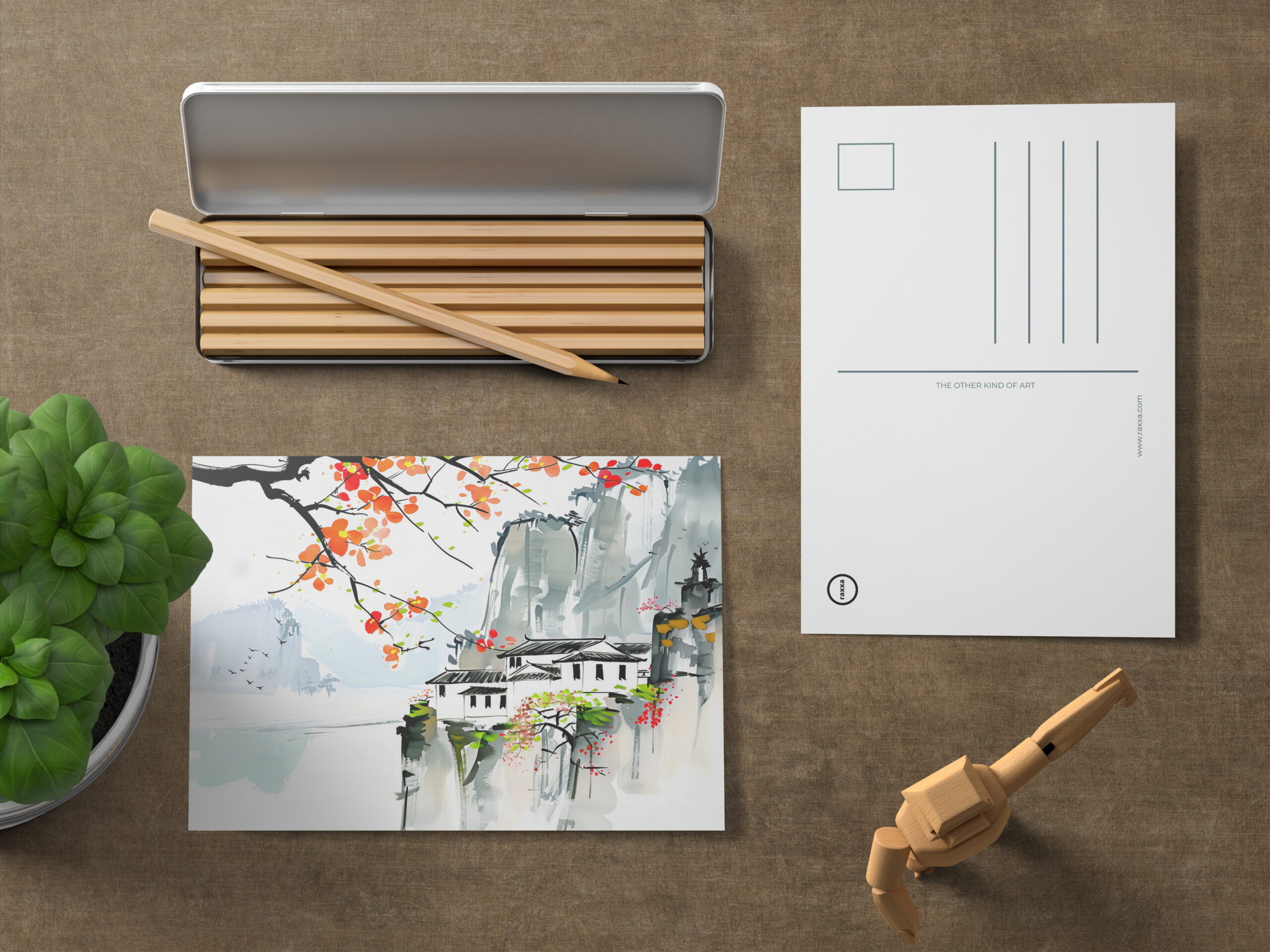 raxxa Postkarte: Chinese Springtime in a Mountain Village